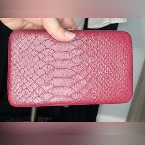 Leather Snakeskin Clutch
